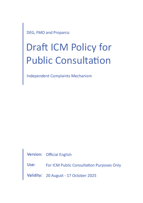 Official English Version Draft ICM Policy Official English Version of the Draft ICM Policy